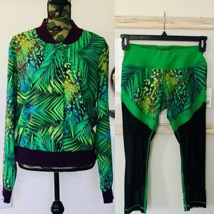 Reflex Carnival Tropical Bomber and Capri Mesh Leggings